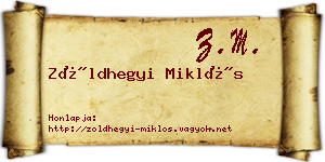 Zöldhegyi Miklós névjegykártya