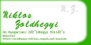 miklos zoldhegyi business card